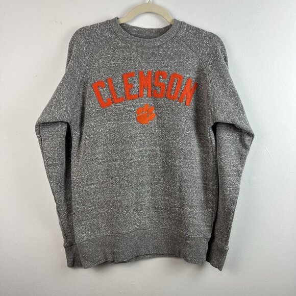 Champion Tops - Clemson University Champion Crewneck Sweatshirt Womens S Gray NCAA Athletic